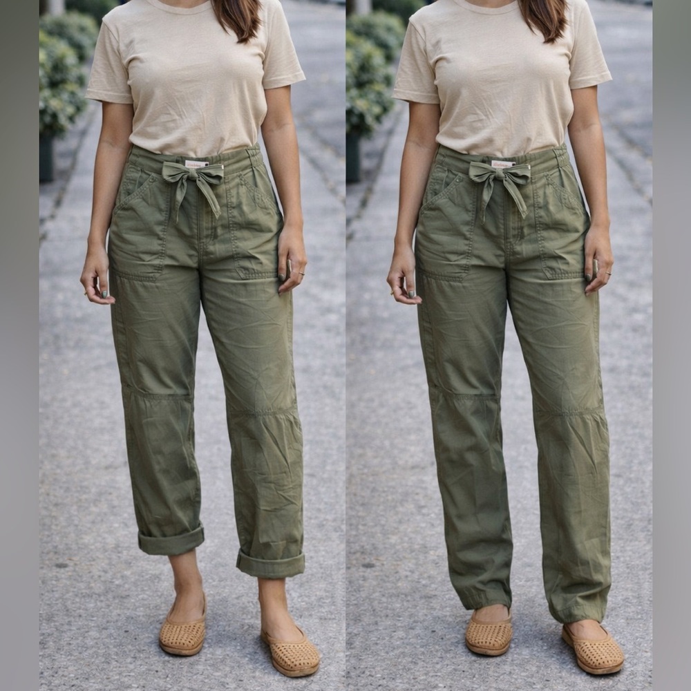 Gap Cargo Pants (size‎ 6) green rollup pants